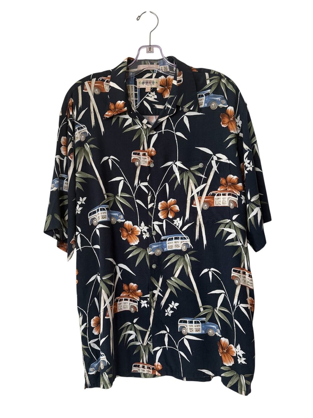 Vintage Campia Moda Men's Short Sleeve Hawaiian Dress Shirt Size Large